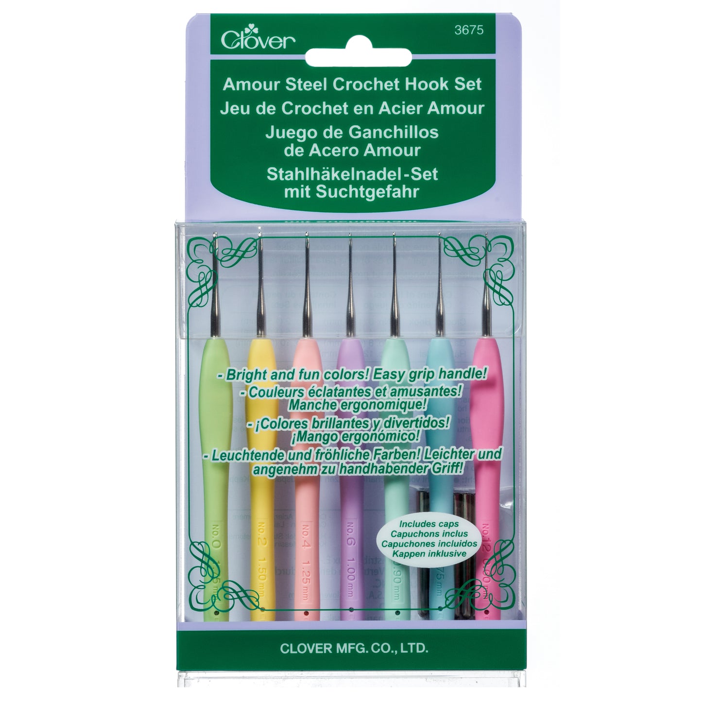 Clover Amour Steel Crochet Hook Set - 0.60mm-1.75mm