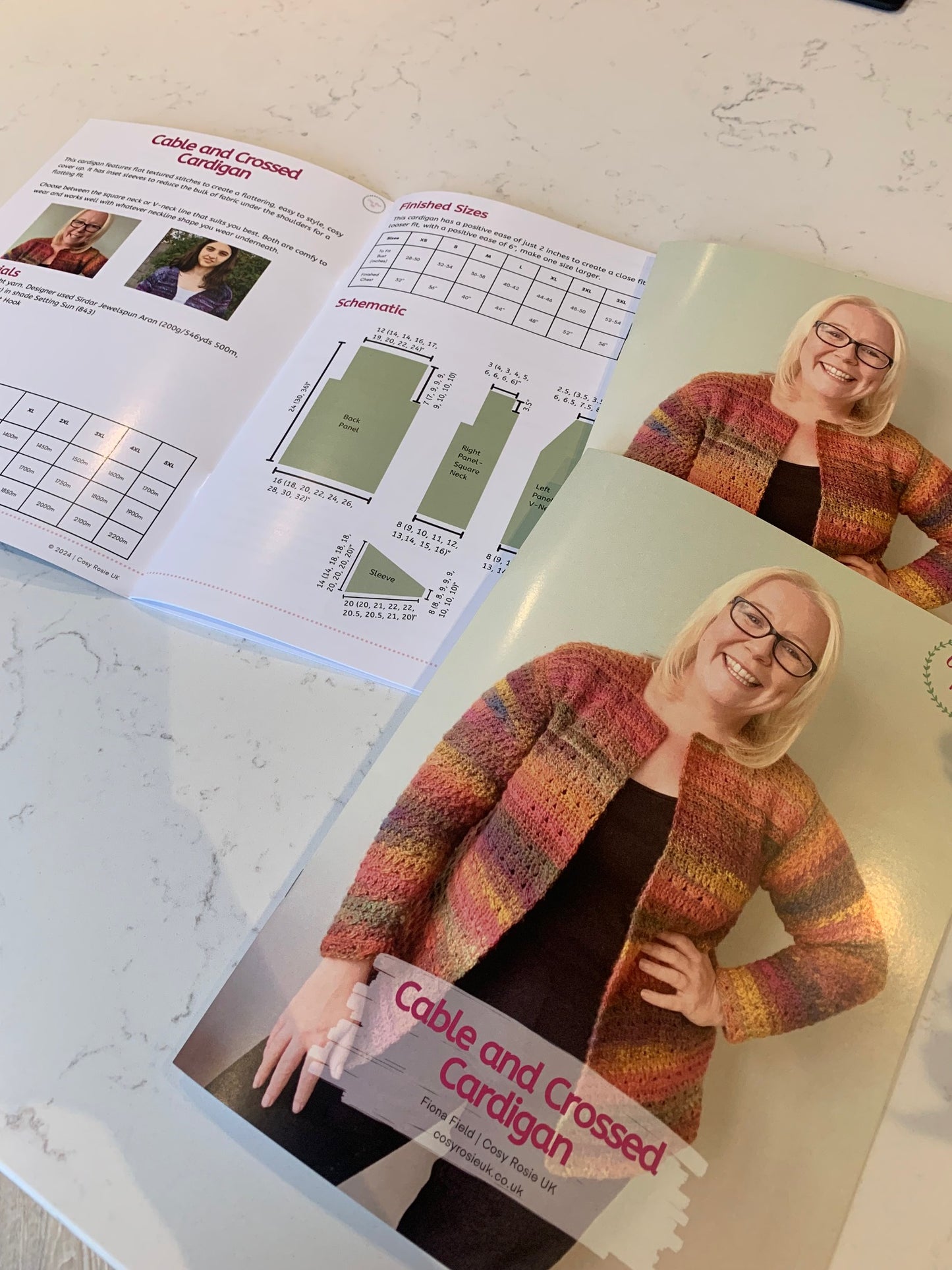 Cable & Crossed Cardigan Kit for sizes XS-5XL
