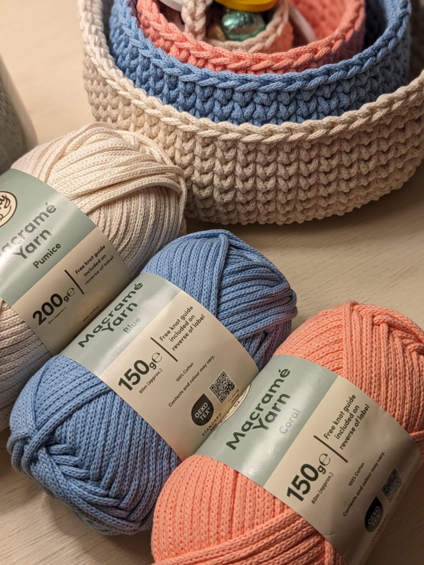 Knot Knitted Crochet Baskets PDF Pattern | Sturdy Crochet Basket Pattern Collection