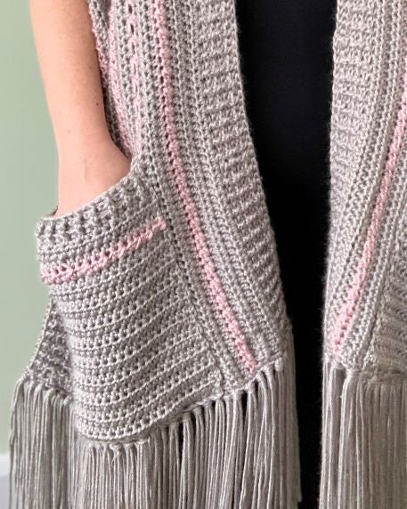 Crochet Pocket Shawl Pattern - Instant Download PDF