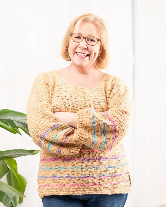 Confetti Waves Sweater Crochet Pattern PDF (UK & US Terms) – Lightweight Spring Crochet Sweater
