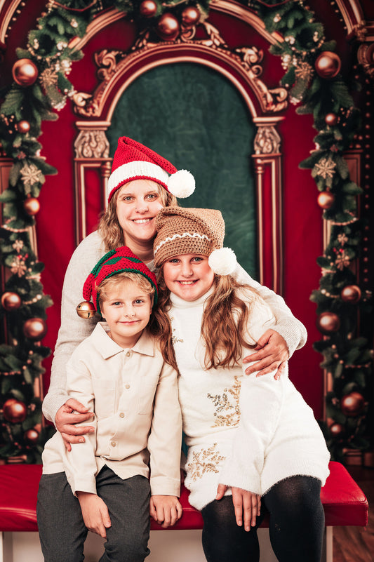 The Cosy Christmas Hat Trio – Crochet Pattern (Instant Download PDF)