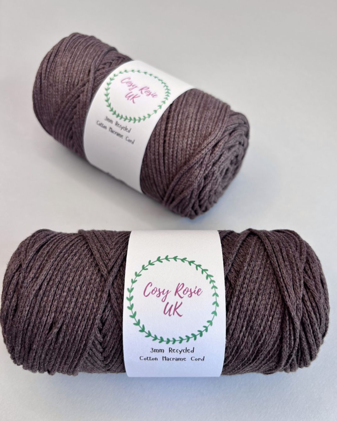 100% Recycled Cotton 3mm Macramé Cord | Crochet Bag Yarn | 240g Recycled Cotton