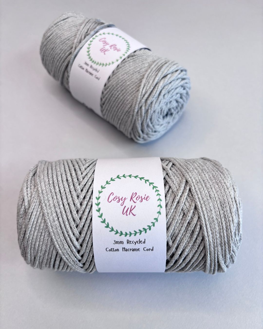 100% Recycled Cotton 3mm Macramé Cord | Crochet Bag Yarn | 240g Recycled Cotton