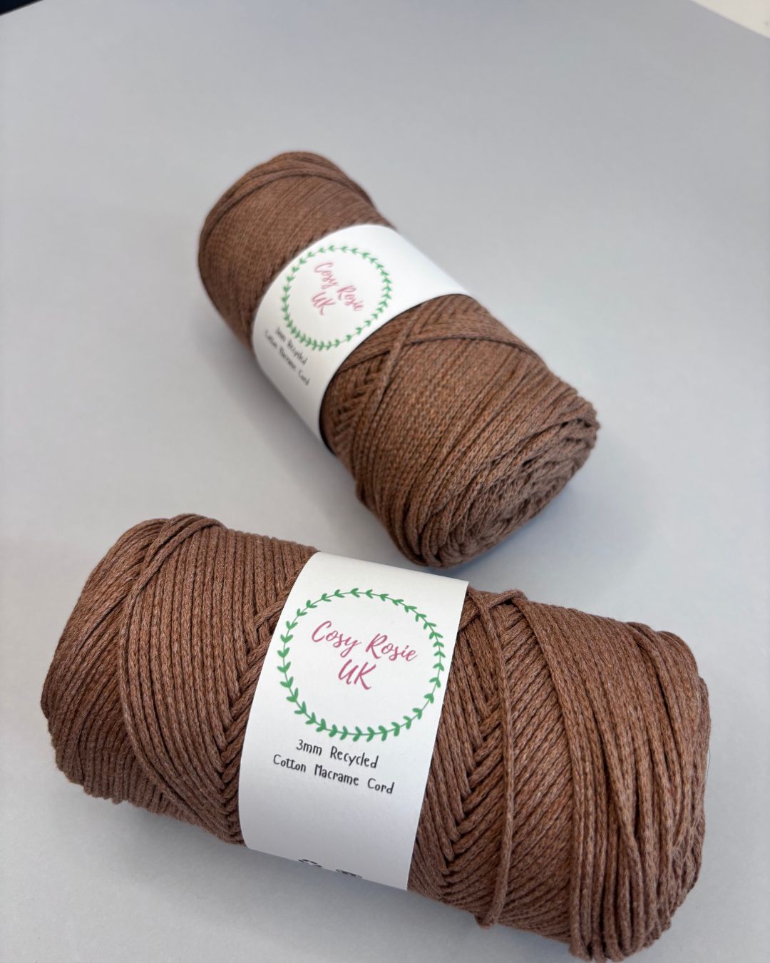 100% Recycled Cotton 3mm Macramé Cord | Crochet Bag Yarn | 240g Recycled Cotton