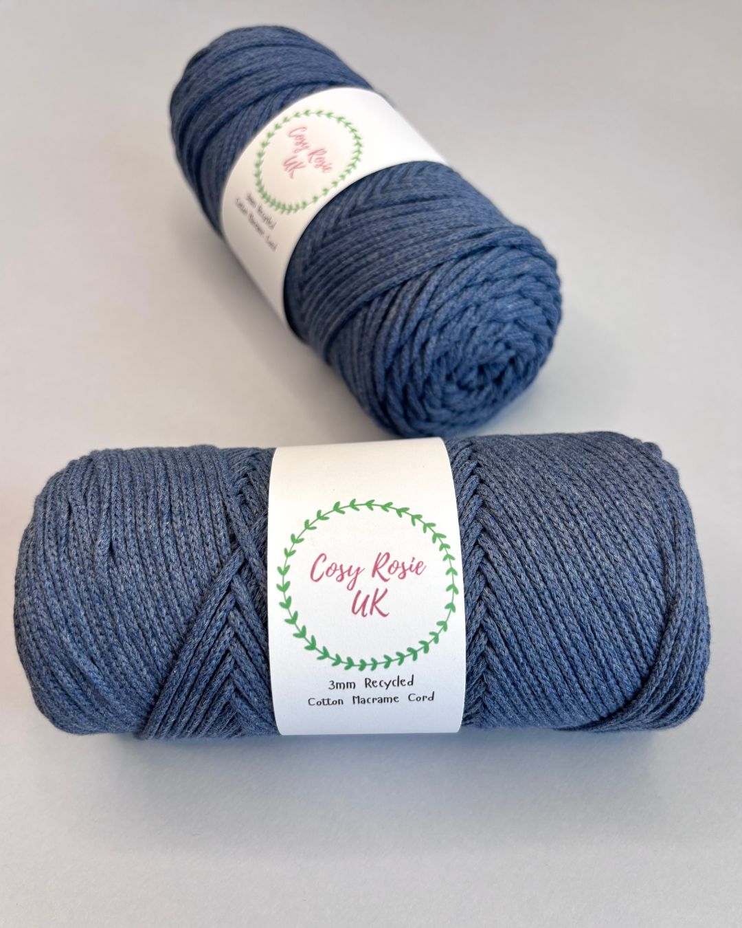 100% Recycled Cotton 3mm Macramé Cord | Crochet Bag Yarn | 240g Recycled Cotton