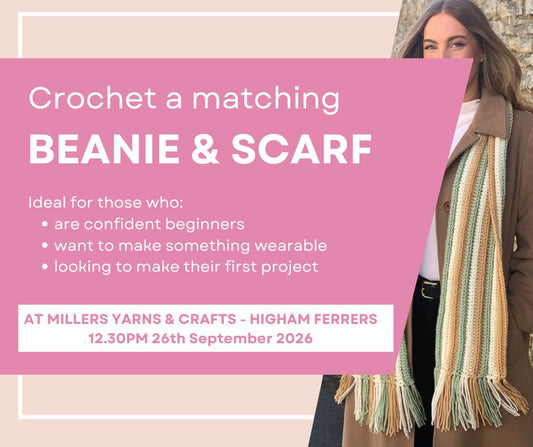 Crochet Beanie & Scarf Workshop | Learn Crochet Ribbing Near Northampton