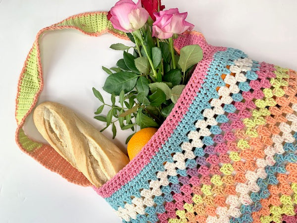 Crochet Granny Stitch Market Bag Pattern (PDF) – Beginner-Friendly Shopping Bag | UK & US Terms