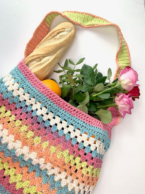 Crochet Granny Stitch Market Bag Pattern (PDF) – Beginner-Friendly Shopping Bag | UK & US Terms