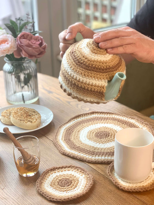 Crochet Homeware Pattern Bundle | Teapot Cozy, Placemats, Coasters & More | UK & US Terms PDF