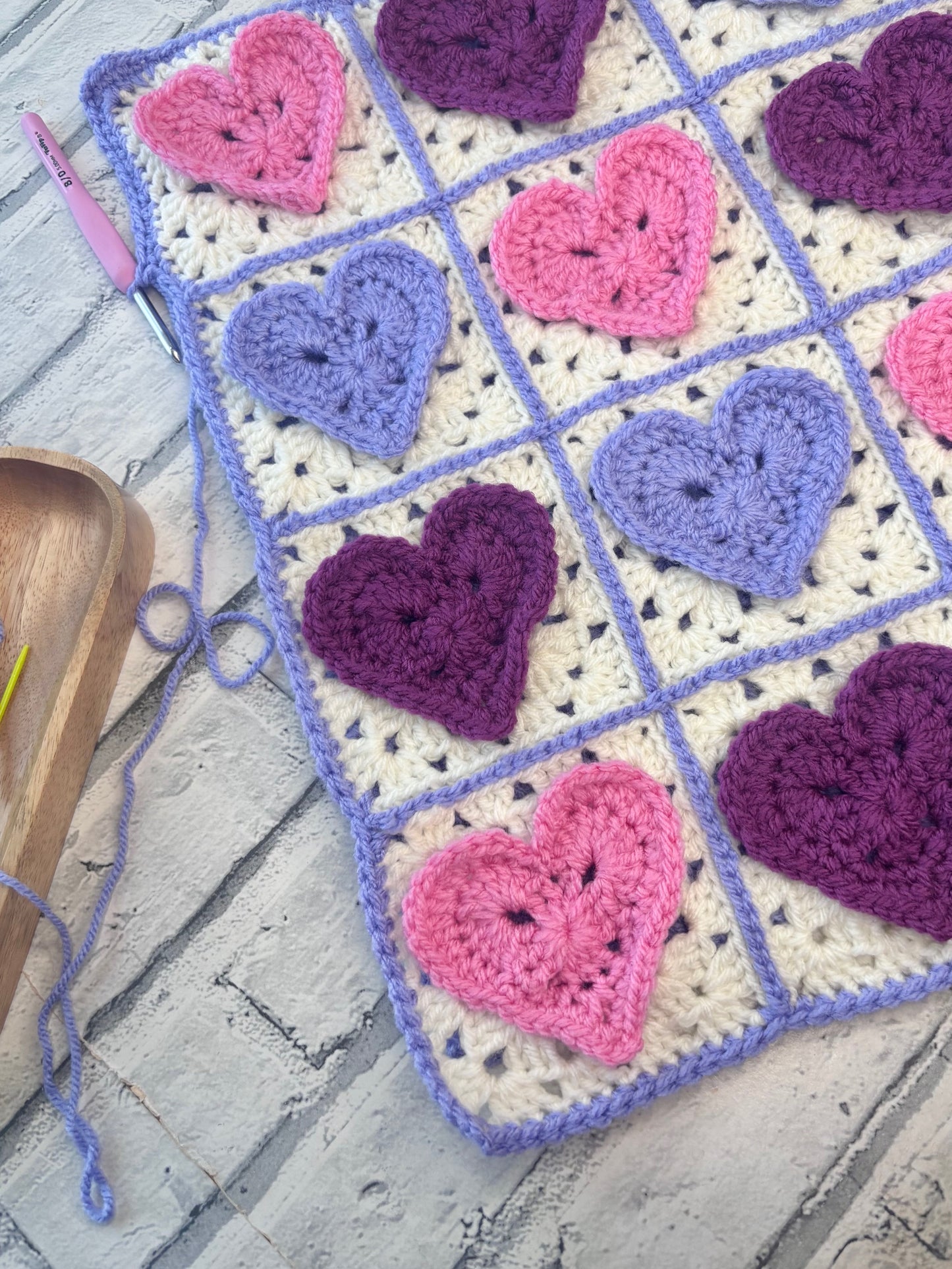 Granny Heart Cushion – Crochet Pattern (PDF)