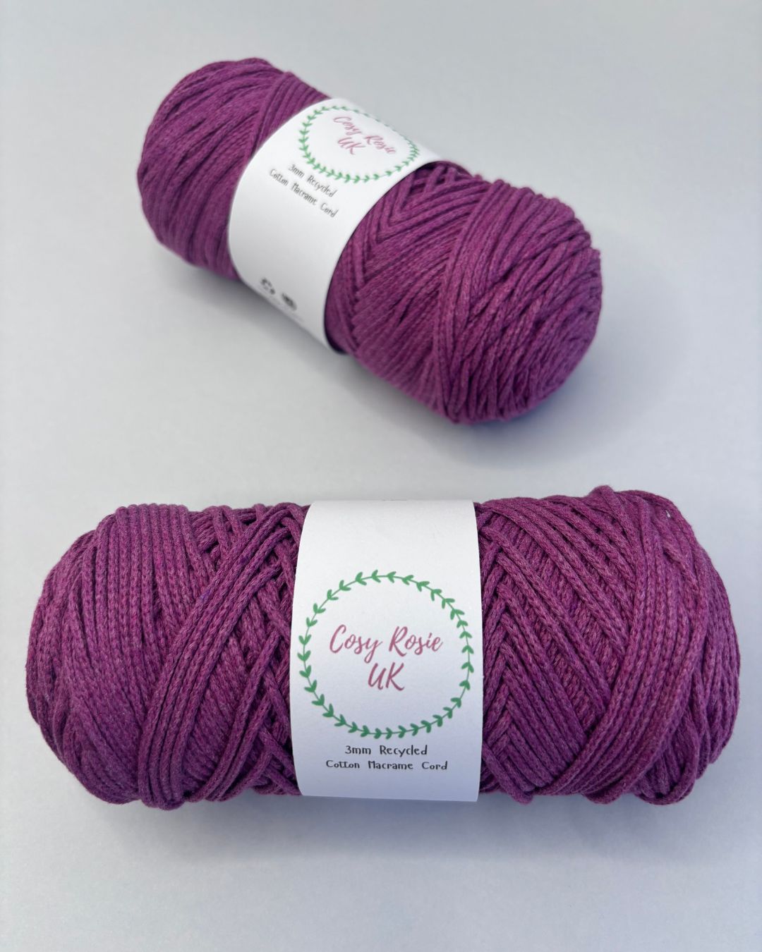 100% Recycled Cotton 3mm Macramé Cord | Crochet Bag Yarn | 240g Recycled Cotton