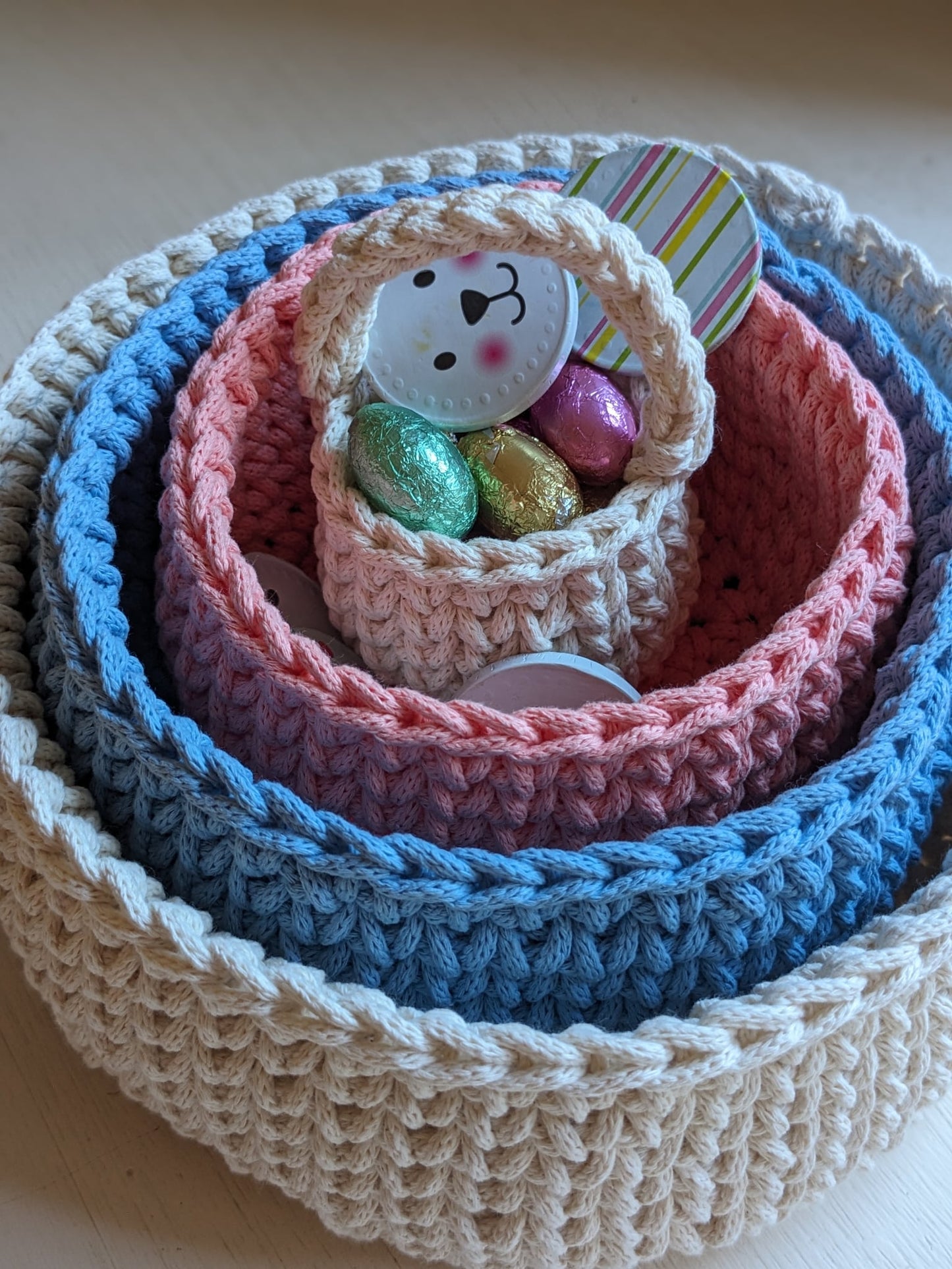 Knot Knitted Crochet Baskets PDF Pattern | Sturdy Crochet Basket Pattern Collection