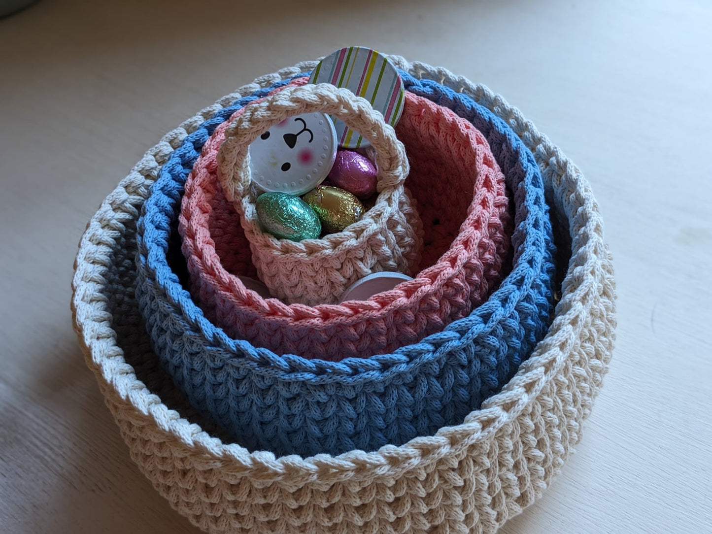 Knot Knitted Crochet Baskets PDF Pattern | Sturdy Crochet Basket Pattern Collection