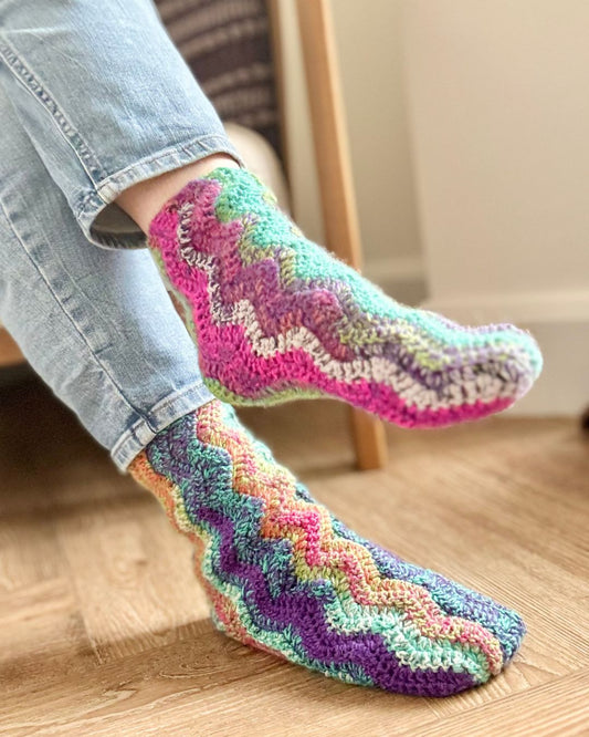 Easy Crochet Sock Pattern - Instant Download PDF