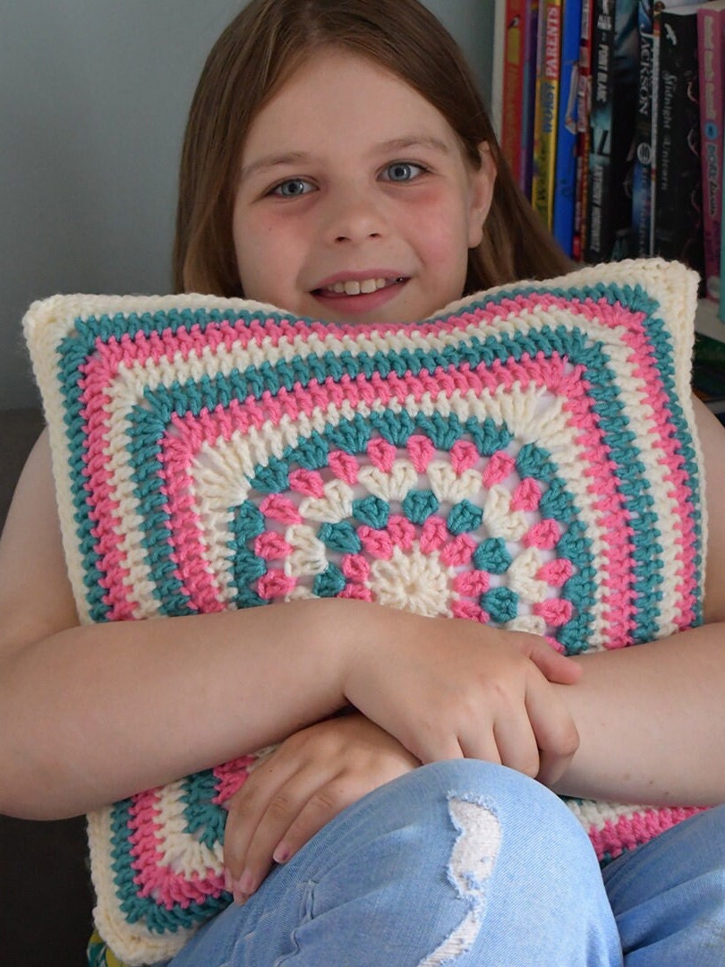 Vintage Crochet Pillow Cover Pattern | Beginner Friendly Cushion Cover | Granny Square Style | UK & US Terms PDF