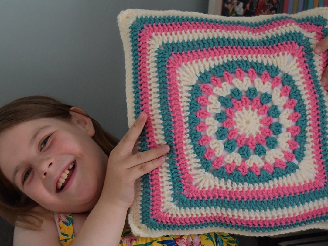 Vintage Crochet Pillow Cover Pattern | Beginner Friendly Cushion Cover | Granny Square Style | UK & US Terms PDF