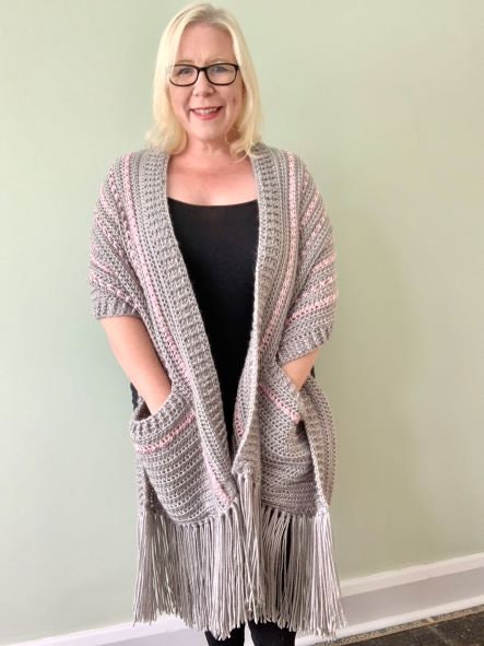 Crochet Pocket Shawl Pattern - Instant Download PDF